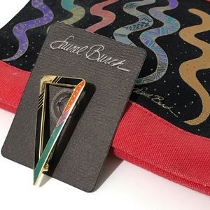 VINTAGE 💜 LAUREL BURCH “ZEMI” enamel brooch NEW!